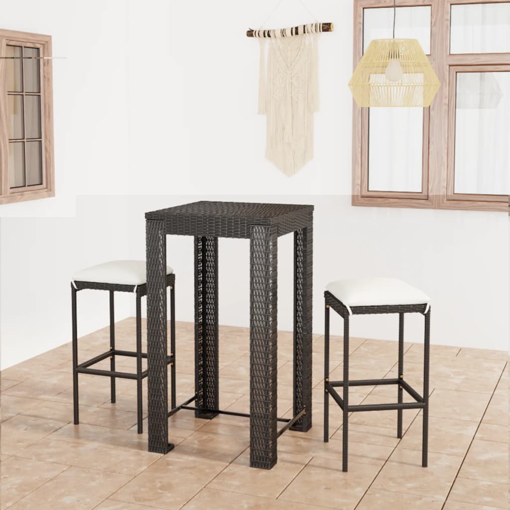 Garden Bar Set Black