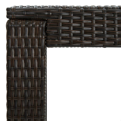 Garden Bar Set Brown PE rattan, powder-coated steel Footrest