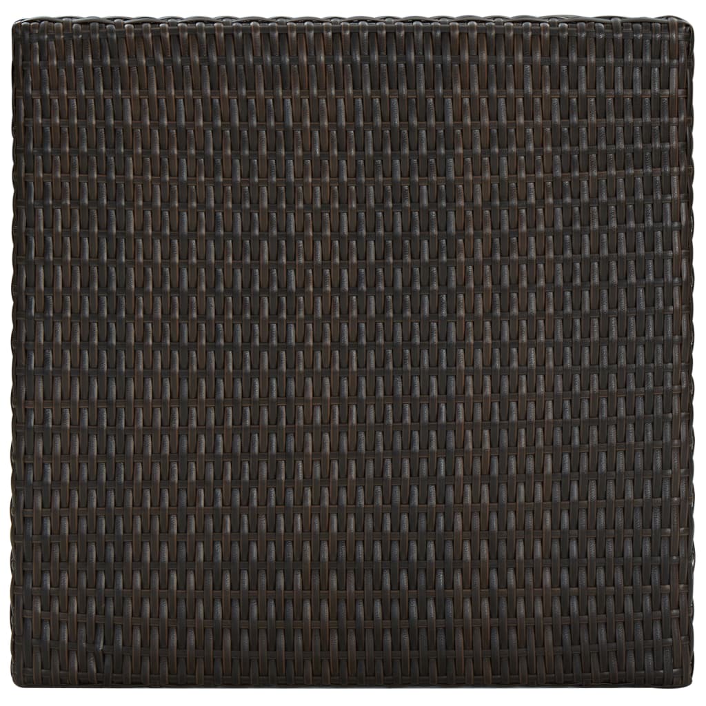Garden Bar Set Brown PE rattan, powder-coated steel Footrest