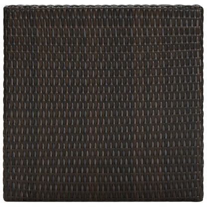 Garden Bar Set Brown PE rattan, powder-coated steel Footrest