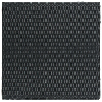 Garden Bar Set Black PE rattan, powder-coated steel, polyester