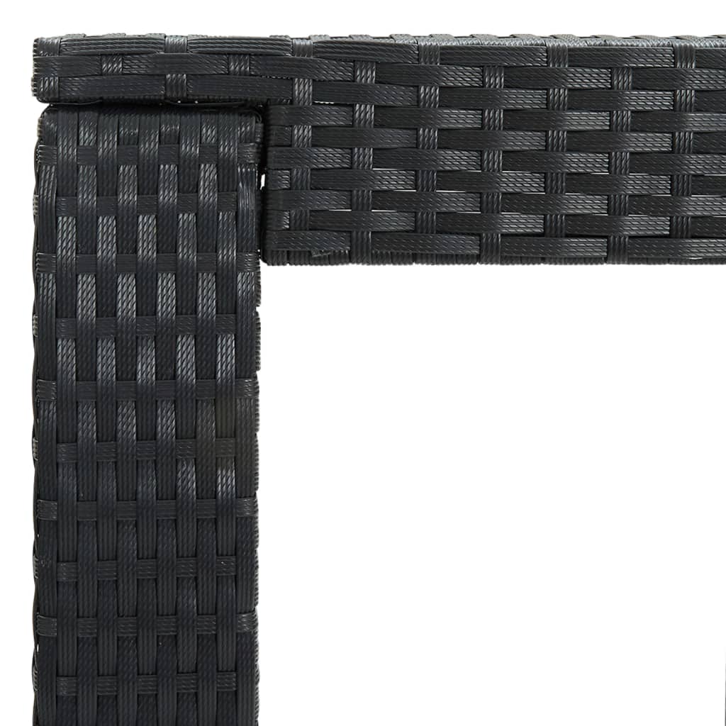 Garden Bar Set Black PE rattan, powder-coated steel, polyester