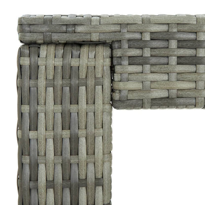Garden Bar Set Grey PE rattan, powder-coated steel, 100% polyester