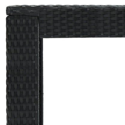 Garden Bar Set Black PE rattan, powder-coated steel, polyester