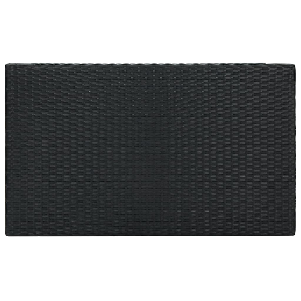 Garden Bar Set Black PE rattan, powder-coated steel, polyester