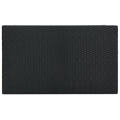 Garden Bar Set Black PE rattan, powder-coated steel, polyester