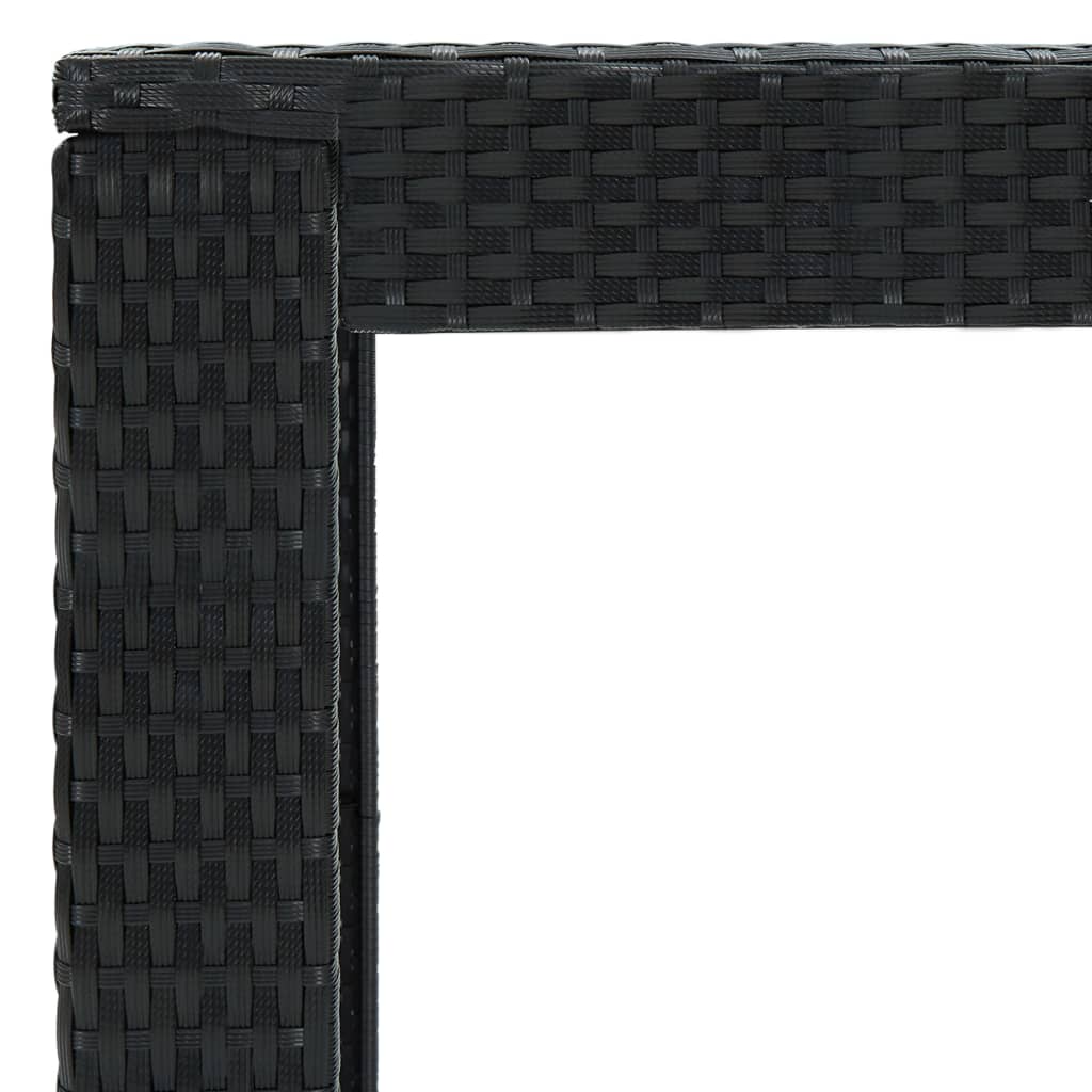 Garden Bar Set Black PE rattan, powder-coated steel 7 Piece Set