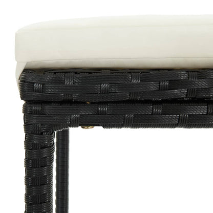 Garden Bar Set Black PE rattan, powder-coated steel 7 Piece Set