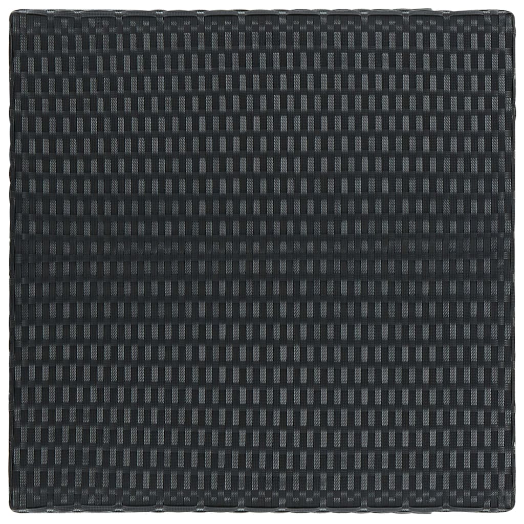 Garden Bar Set Black PE rattan, powder-coated steel, polyester