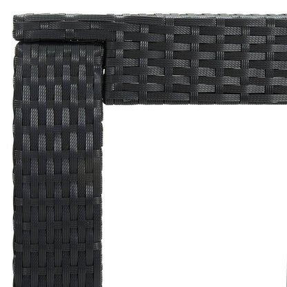 Garden Bar Set Black PE rattan, powder-coated steel, polyester