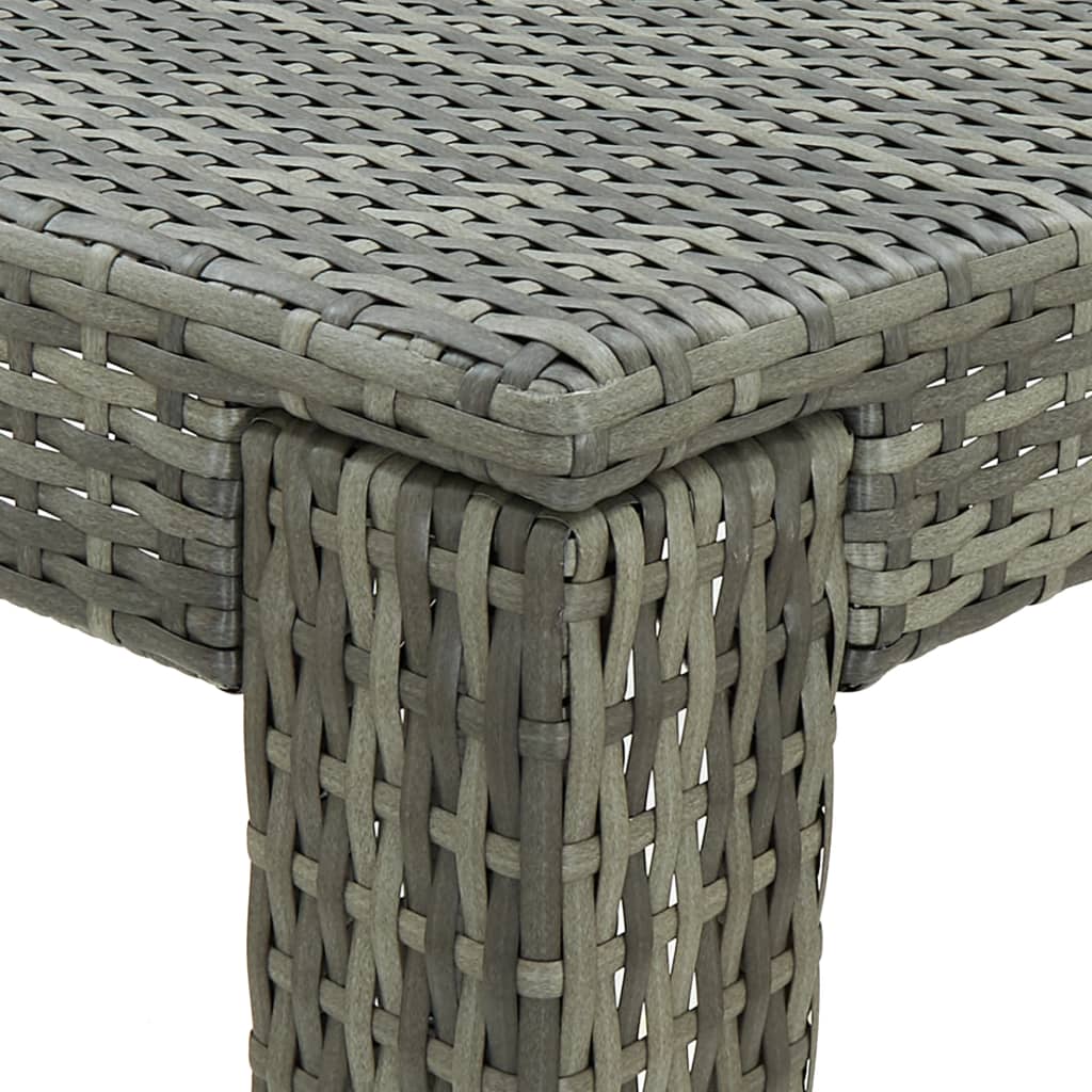 Garden Bar Set Grey PE rattan, powder-coated steel, polyester