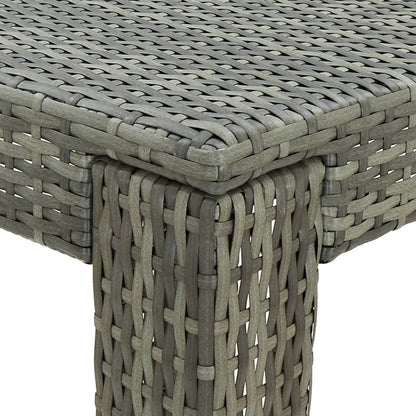Garden Bar Set Grey PE rattan, powder-coated steel, polyester