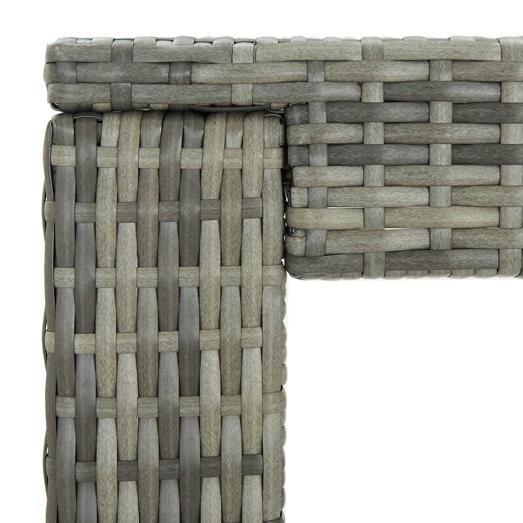 Garden Bar Set Grey PE rattan, powder-coated steel, polyester