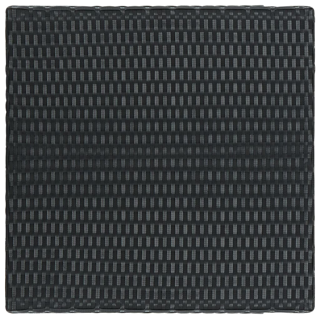 Garden Bar Set Black PE rattan, powder-coated steel, polyester