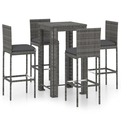 Patio Bar Set Footrest Outdoor Bar Set Square Contemporary