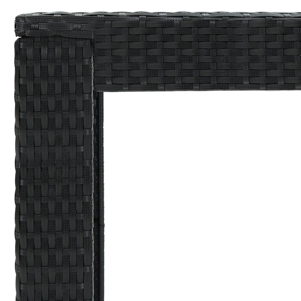 Garden Bar Set Black PE rattan, powder-coated steel Standard