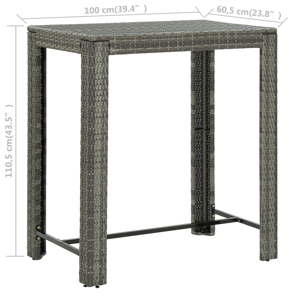 Garden Bar Set Grey