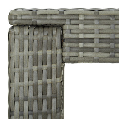Garden Bar Set Gray PE rattan Medium Footrest Garden Bar Set
