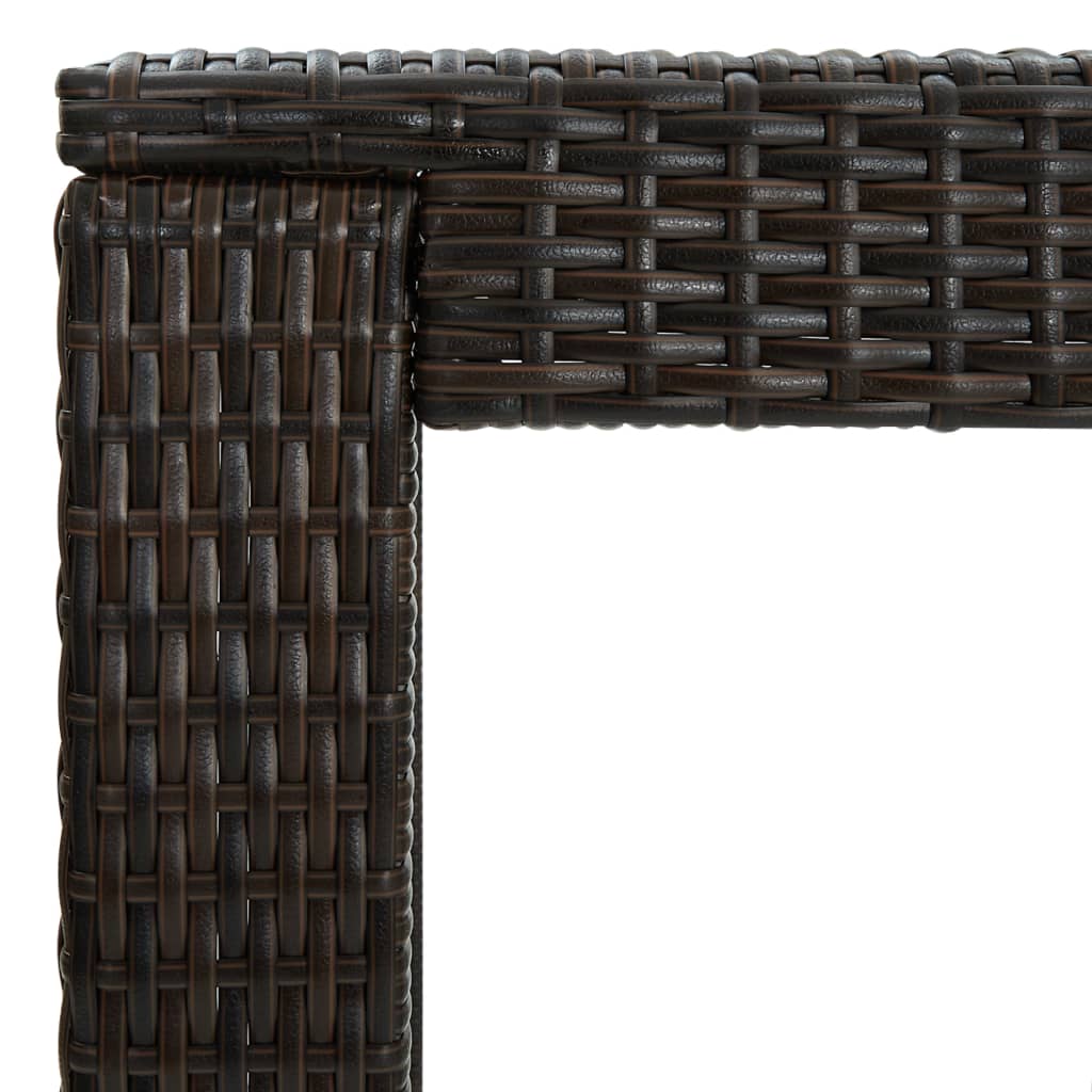 Garden Bar Set Brown PE rattan, powder-coated steel Medium