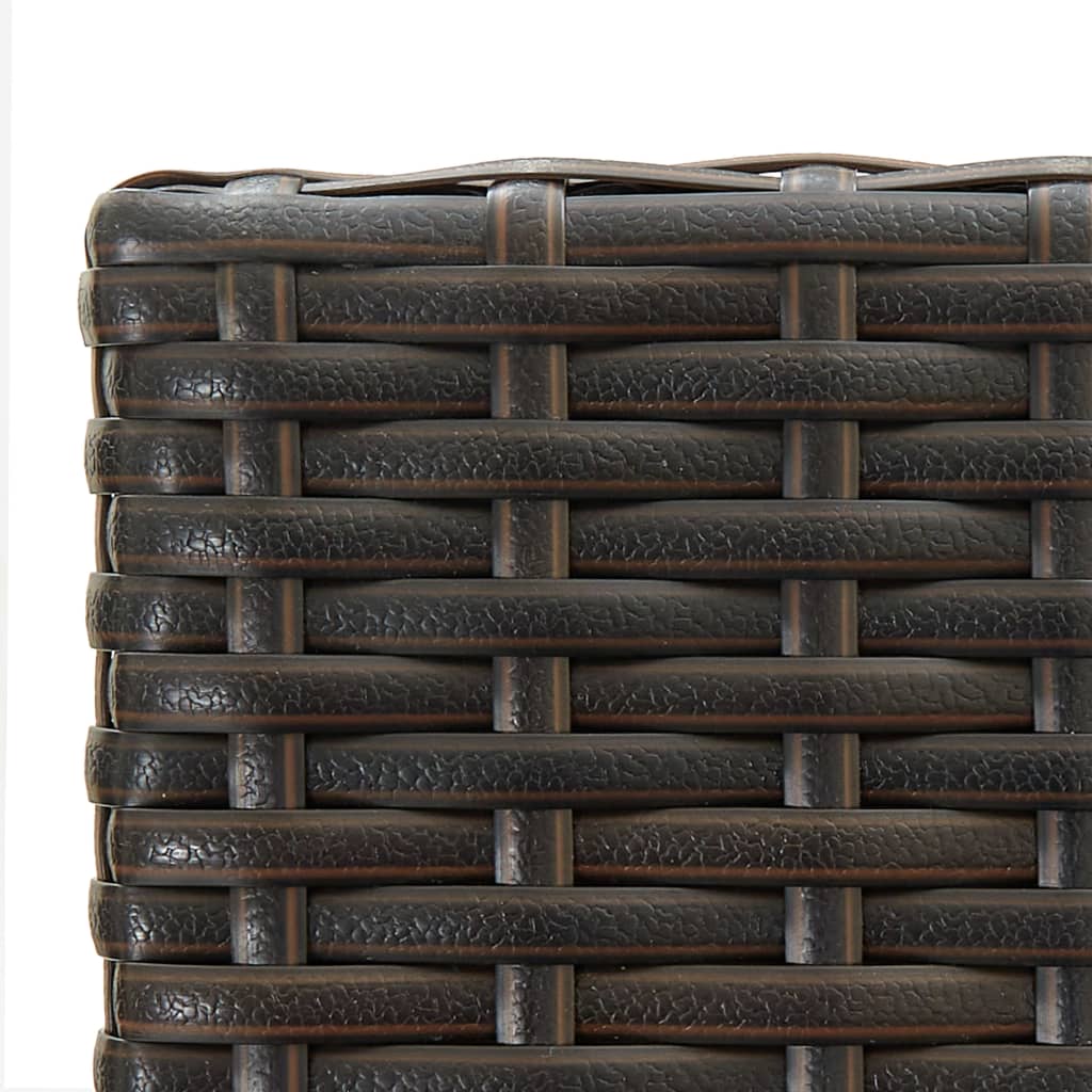 Garden Bar Set Brown PE rattan, powder-coated steel Medium