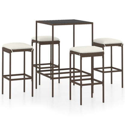 Garden Bar Set Brown PE rattan Standard Durable Garden Bar Set