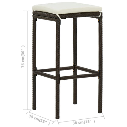 Garden Bar Set Brown PE rattan Standard Durable Garden Bar Set