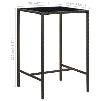 Garden Bar Set Brown PE rattan Standard Durable Garden Bar Set