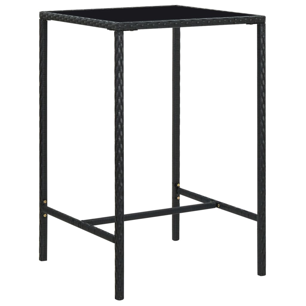 Garden Bar Set Table: Black, Cushions: Cream White
