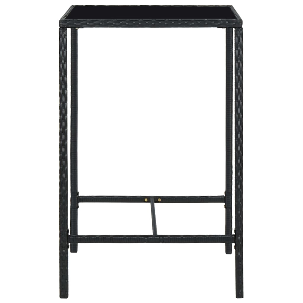 Garden Bar Set Table: Black, Cushions: Cream White