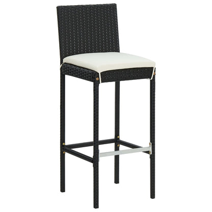 Garden Bar Set Table: Black, Cushions: Cream White