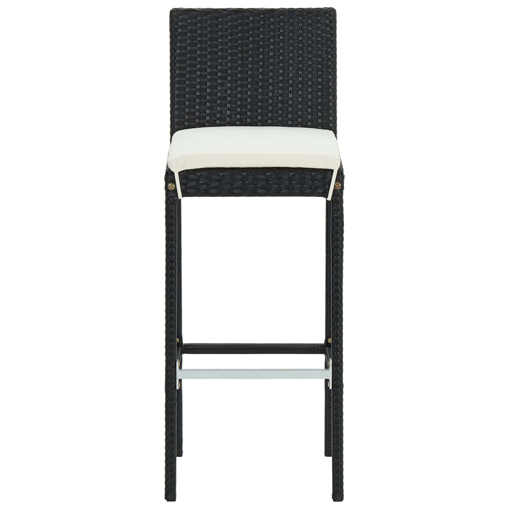 Garden Bar Set Table: Black, Cushions: Cream White
