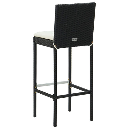 Garden Bar Set Table: Black, Cushions: Cream White