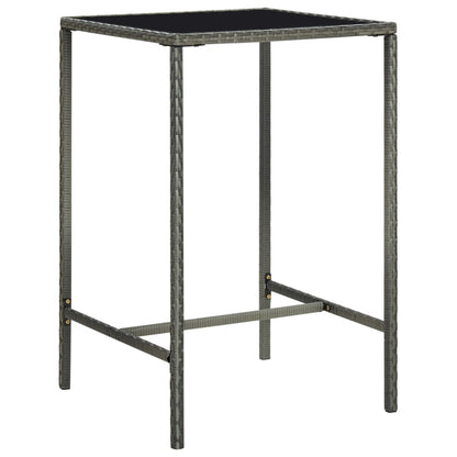 Garden Bar Set Grey PE rattan Medium Footrest Garden Bar Set