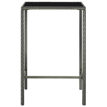 Garden Bar Set Grey PE rattan Medium Footrest Garden Bar Set
