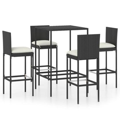 Garden Bar Set Table: Brown PE rattan Medium Seats Many