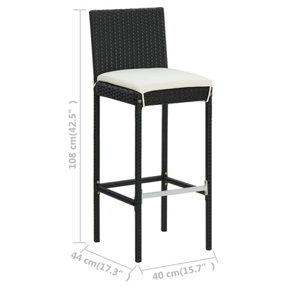 Garden Bar Set Table: Brown PE rattan Medium Seats Many