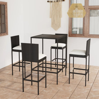 Garden Bar Set Table: Brown PE rattan Medium Seats Many