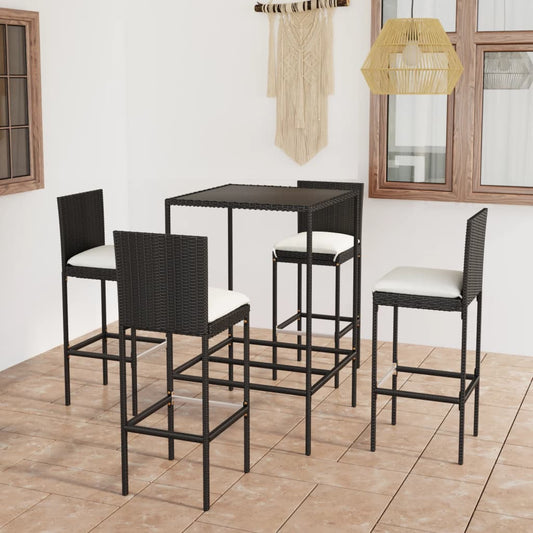 Garden Bar Set Table: Brown PE rattan Medium Seats Many