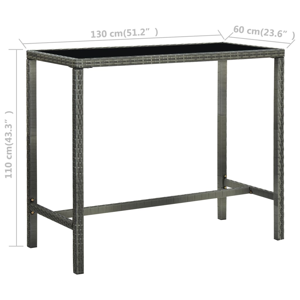 Garden Bar Set Grey, Anthracite
