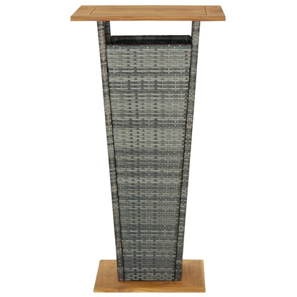 Garden Bar Set Grey PE rattan, powder-coated steel, solid acacia wood