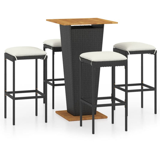 Garden Bar Set Black, Cream white