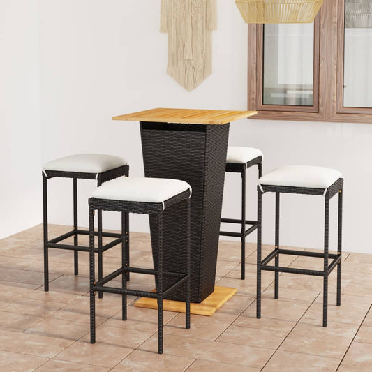 Garden Bar Set Black, Cream white