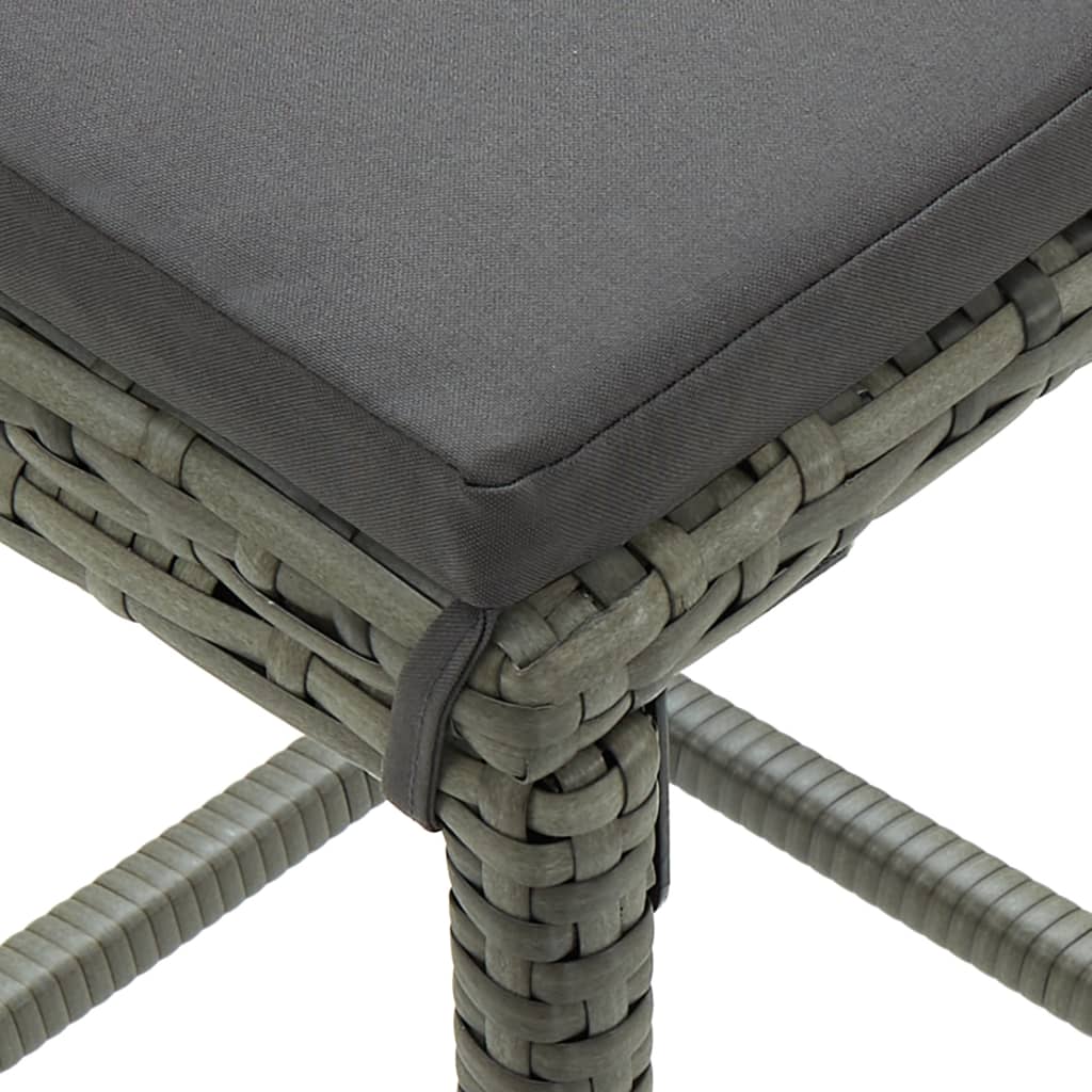 Garden Bar Set Grey PE rattan, powder-coated steel, solid acacia wood