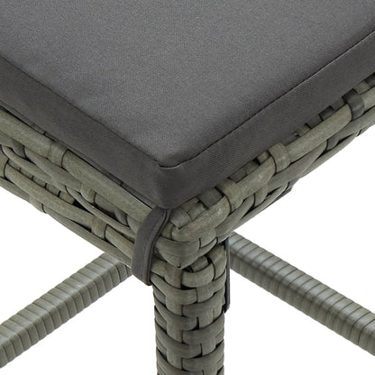 Garden Bar Set Grey PE rattan, powder-coated steel, solid acacia wood