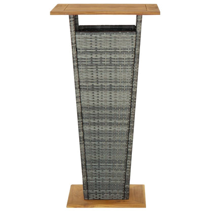 Garden Bar Set Grey PE rattan, powder-coated steel, solid acacia wood