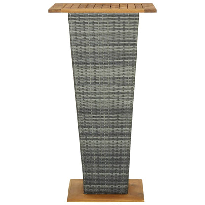 Garden Bar Set Grey PE rattan, powder-coated steel, solid acacia wood