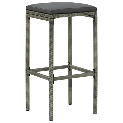 Garden Bar Set Grey PE rattan, powder-coated steel, solid acacia wood