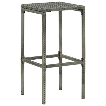 Garden Bar Set Grey PE rattan, powder-coated steel, solid acacia wood