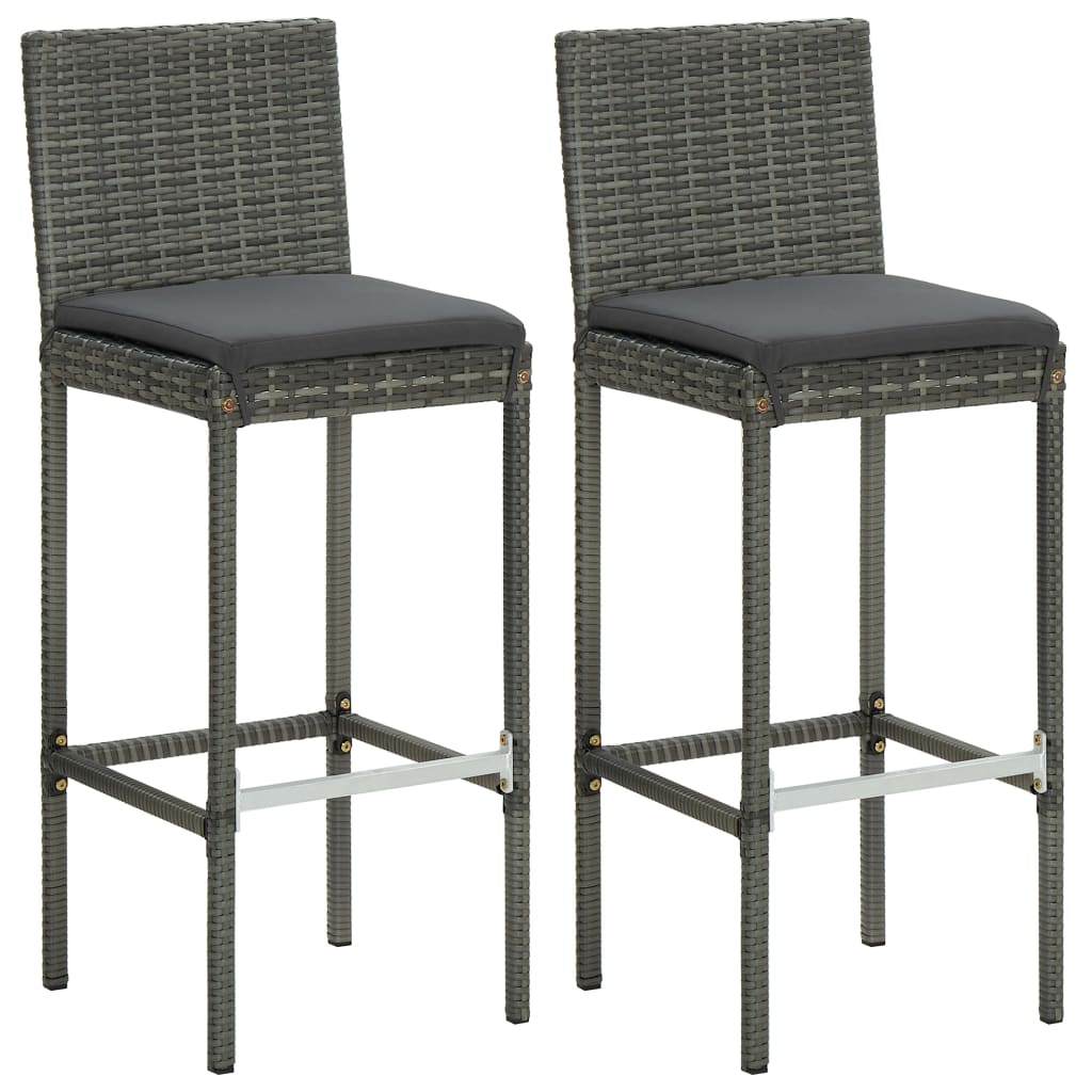 Garden Bar Set Grey Poly rattan Medium Durable Garden Bar Set