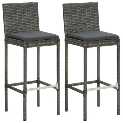 Garden Bar Set Grey Poly rattan Medium Durable Garden Bar Set